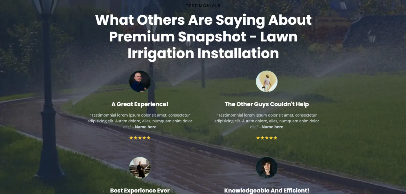 Lawn Irrigation Installation snapshot screenshot